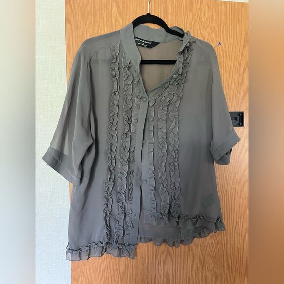 NORMA KAMALI POET SHEER BLOUSE - Picture 4 of 6